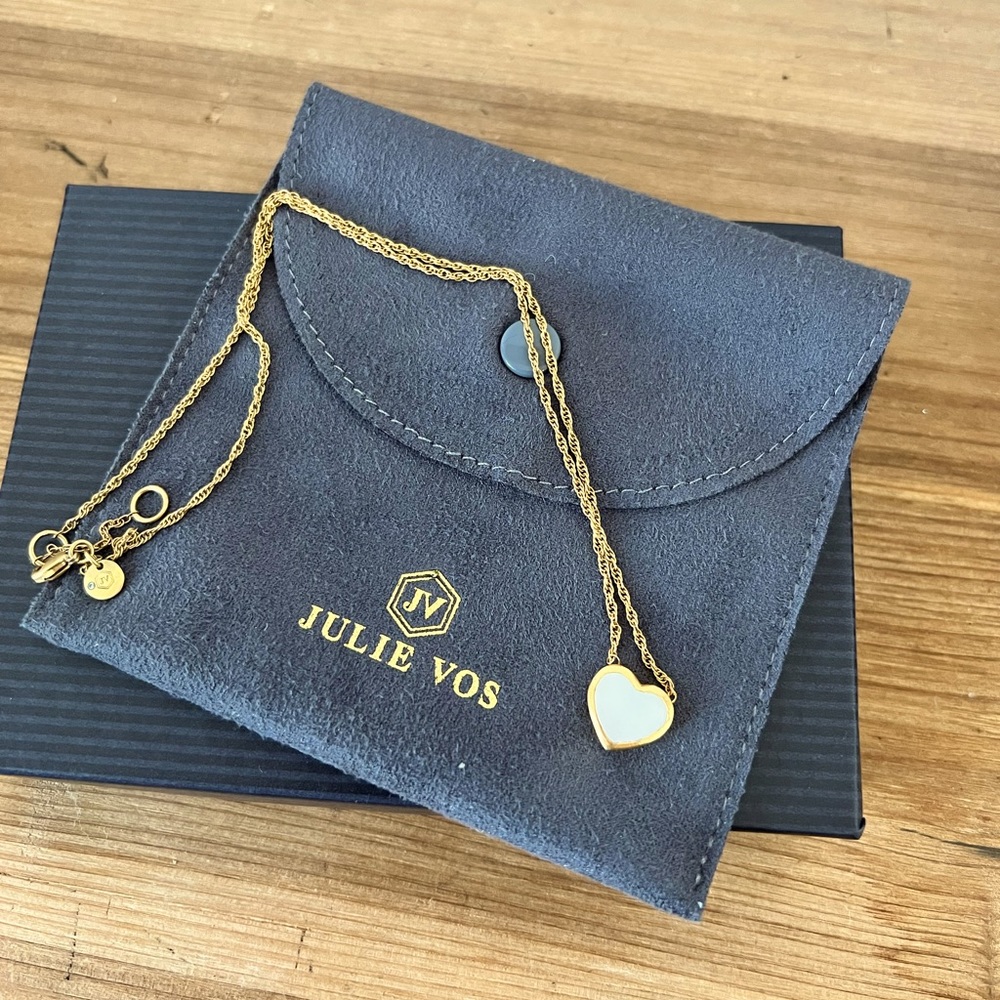 Julie Vos Heart Solitaire Necklace